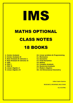 IMS Latest Class Notes Maths Optional(Paperback, IMS)