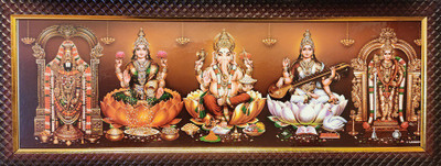 SAI BALAJI ACRALICS 5 god and goddess in a photo frame Religious Frame
