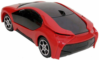TUKAMCHA 3D Fast Modern Remote Control CAR with 3D Light and Forward ,Backward and Stop Features , Fun for Kids(RED & BLACK)