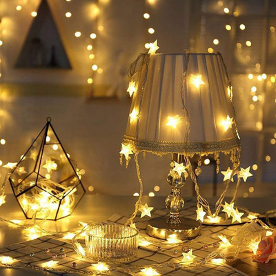 MIRADH 20 LEDs 3.51 m Yellow Steady Star Rice Lights(Pack of 1)