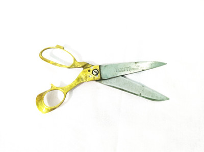 Taniya Brass Scissor 10Inch Scissors(Set of 1, Golden, Steel)