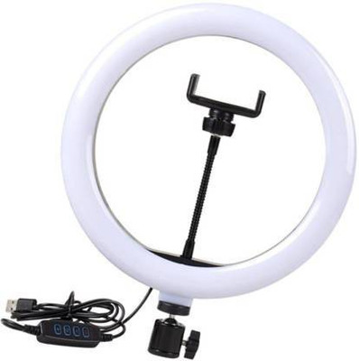 Webilla 600K LED Ring Light 10inch 26cm Lamp Dimmable Photography Studio Phone Video For Youtube Tik tok Video Live Photo Studio make up Ring Flash Ring Flash(White)