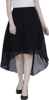 color world Solid Women A-line Black Skirt