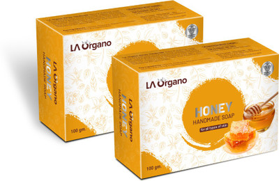 LA Organo Honey Handmade Natural Bath Soap(2 x 100 g)