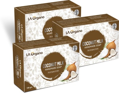 LA Organo Coconut Milk Handmade Natural Bath Soap(3 x 100 g)