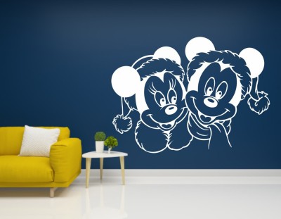 Decor studio 80 cm Mickey Mini Mouse Wall Sticker Design World Mickey and mini mouse Wall Decal Sticker (pvc vinyl Sticker) Reusable Sticker(Pack of 1)