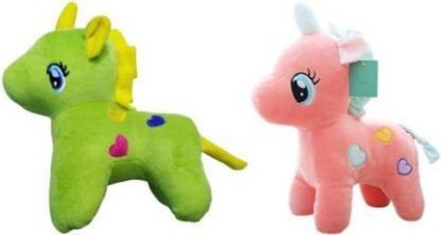 GOD GIFT GALLERY GIFTS STYLISH UNICORN HORSE PLUSH STUFFED SOFT TOY Pink and Green for kids  - 28.2 cm(Green, Pink)
