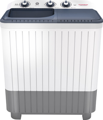 Thomson 6.5 kg 5 Star Rating, Smart Pro Wash Technology Semi Automatic Top Load White, Grey