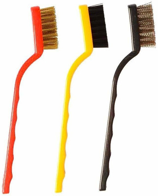 BRIJWASI 3PC HEAVY DUTY DIFFERENT WIRE BRUSHES FOR DEEP CLEANING Handle Scratch Brush(Pack of 3)