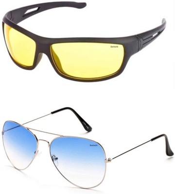 Ruhi Aviator Sunglasses(For Men, Blue, Yellow)