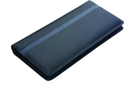 kittu Leather Check book holder(Set Of 1, Black, Blue)