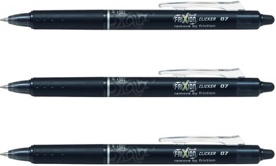 PILOT Frixion Roller Ball Pen(Pack of 3, Ink Color - Black)