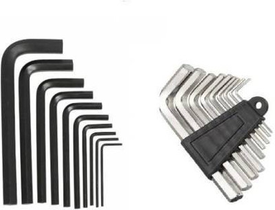 Qualigen 19 Pieces Hex Allen Key Wrench L Shape Repair Tool Set 10 pcs Black & 9 pcs White Allen key Allen Key Set