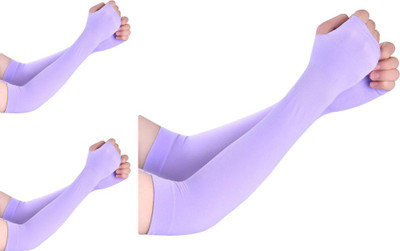 VT VIRTUE TRADERS Cotton Arm Sleeve For Men & Women(M, Purple)