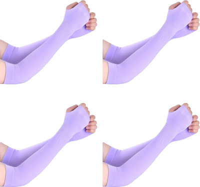 VT VIRTUE TRADERS Cotton Arm Sleeve For Boys & Girls(M, Purple)