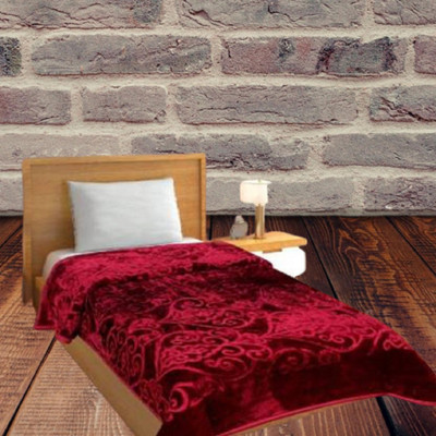 Changers Solid Double AC Blanket for  Mild Winter(Woollen Blend, Maroon)