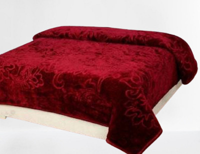 Swikon star Solid Double AC Blanket for  Mild Winter(Woollen Blend, Maroon)
