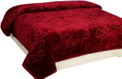 BLAN STAR Self Design Double AC Blanket for  Heavy Winter(Polyester, Maroon)