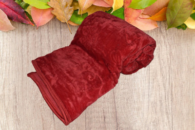 Changers Solid Double AC Blanket for  Mild Winter(Woollen Blend, Maroon)