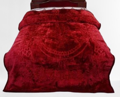 BLAN STAR Self Design Double AC Blanket for  Heavy Winter(Polyester, Maroon)