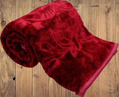 Swikon star Solid Double AC Blanket for  Mild Winter(Woollen Blend, Maroon)