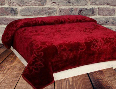 BLAN STAR Self Design Double AC Blanket for  Heavy Winter(Polyester, Maroon)