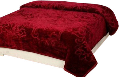 Changers Solid Double AC Blanket for  Mild Winter(Woollen Blend, Maroon)