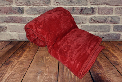 BLAN STAR Self Design Double AC Blanket for  Heavy Winter(Polyester, Maroon)