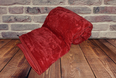 Swikon star Solid Double AC Blanket for  Mild Winter(Woollen Blend, Maroon)