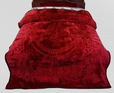 Swikon star Solid Double AC Blanket for  Mild Winter(Woollen Blend, Maroon)