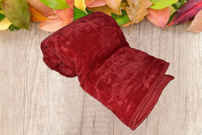 BLAN STAR Self Design Double AC Blanket for  Heavy Winter(Polyester, Maroon)