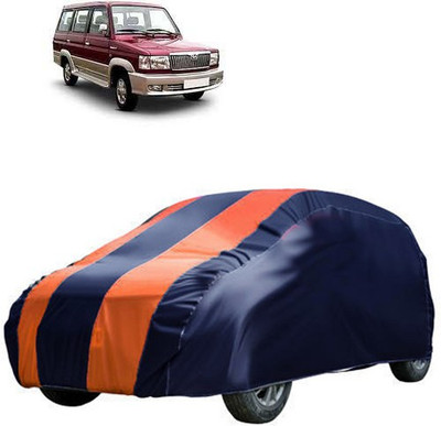 QualityBeast Car Cover For Toyota Qualis (Without Mirror Pockets)(Blue, Orange)