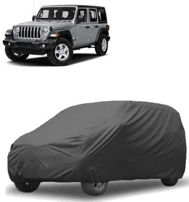 MotohunK Car Cover For Jeep Universal For Car (Without Mirror Pockets)(Black)