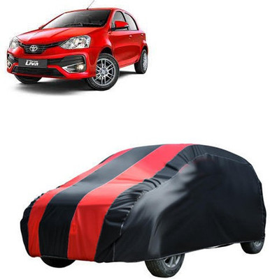 MotohunK Car Cover For Toyota Etios Liva (Without Mirror Pockets)(Red, Black)