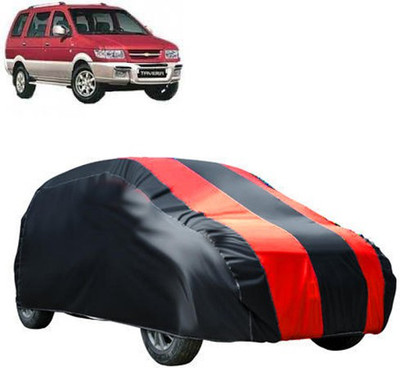 MotohunK Car Cover For Chevrolet Tavera (Without Mirror Pockets)(Maroon, Black)