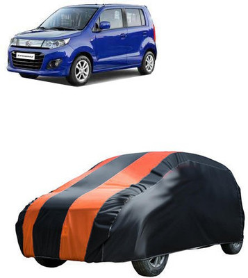 QualityBeast Car Cover For Maruti Suzuki WagonR Stingray (Without Mirror Pockets)(Orange, Black)