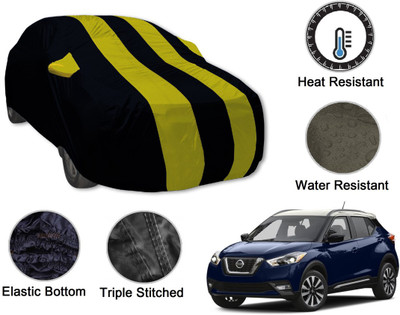 Auto Hub Car Cover For Nissan Kicks (With Mirror Pockets)(Black, Yellow)