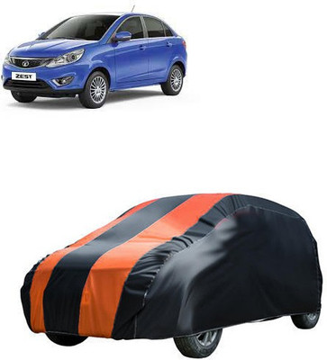 QualityBeast Car Cover For Tata Zest (Without Mirror Pockets)(Orange, Black)