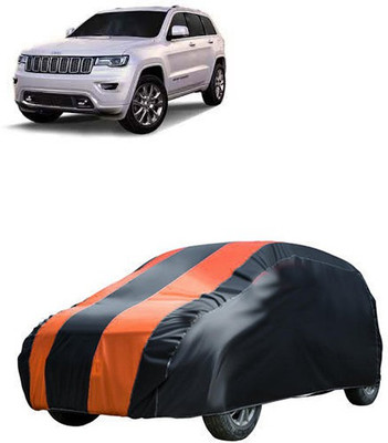 QualityBeast Car Cover For Mahindra Jeep (Without Mirror Pockets)(Orange, Black)