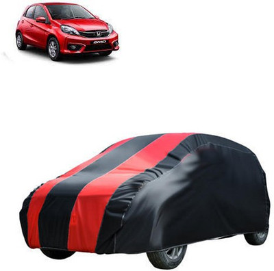 MotohunK Car Cover For Honda Brio (Without Mirror Pockets)(Red, Black)