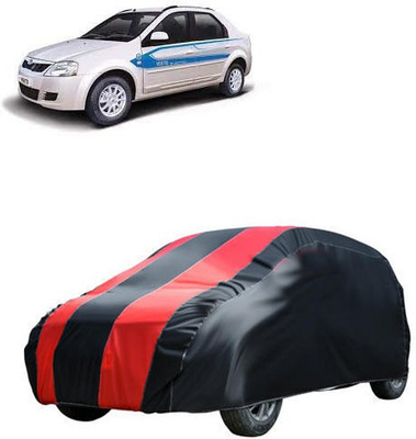 MotohunK Car Cover For Mahindra e-Verito (Without Mirror Pockets)(Red, Black)