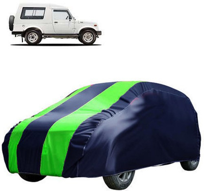 QualityBeast Car Cover For Maruti Suzuki Gypsy King (Without Mirror Pockets)(Blue, Green)