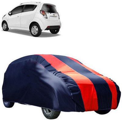 QualityBeast Car Cover For Chevrolet Beat (Without Mirror Pockets)(Blue, Maroon)