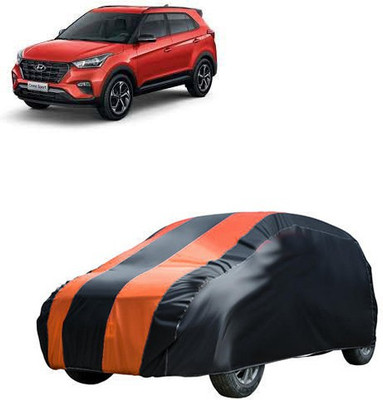 MotohunK Car Cover For Jeep Compass (Without Mirror Pockets)(Orange, Black)