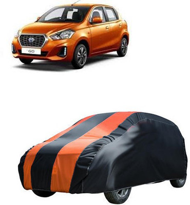 MotohunK Car Cover For Datsun Universal For Car (Without Mirror Pockets)(Orange, Black)