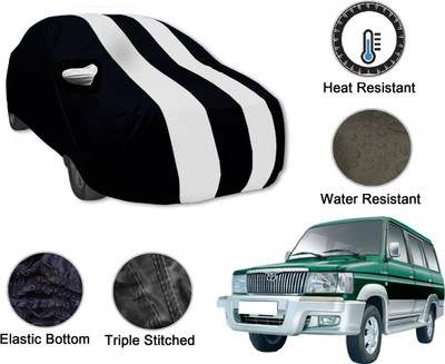 Amanzo Car Cover For Toyota Qualis (With Mirror Pockets)(Black, White)