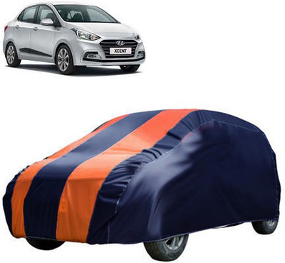 QualityBeast Car Cover For Hyundai Xcent (Without Mirror Pockets)(Blue, Orange)