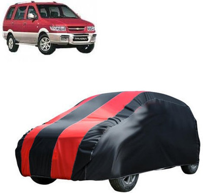 MotohunK Car Cover For Chevrolet Tavera (Without Mirror Pockets)(Red, Black)