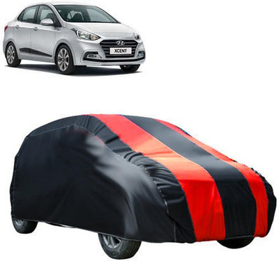 MotohunK Car Cover For Hyundai Xcent (Without Mirror Pockets)(Maroon, Black)