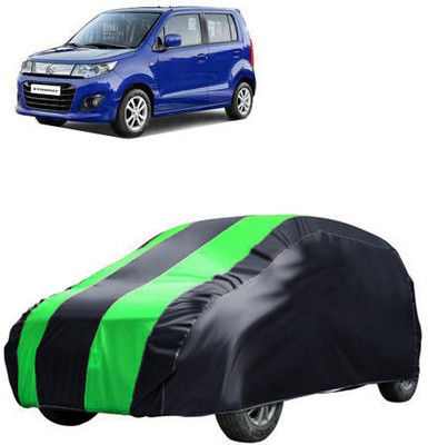 QualityBeast Car Cover For Maruti Suzuki WagonR Stingray (Without Mirror Pockets)(Green, Black)